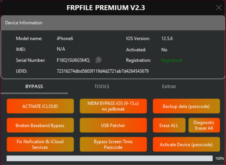 FRPFILE Ramdisk - [Passcode-Disable]	- [IOS-15/16]