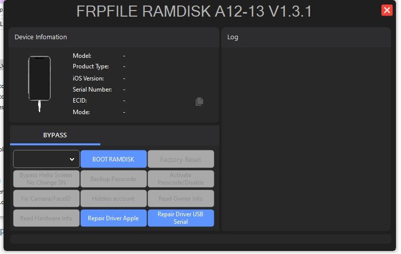 FRPFILE Ramdisk A12-A13 ( HELLO ) - (SUPORTE ATE IOS 26.6 )